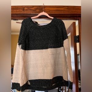Cream and Black Sweater